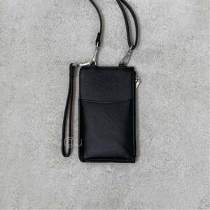 マルチミニポシェット 黒 ブラック メンズ レディース 兼用 ウォレット 財布 コインケース サコッシュバッグ ショルダーバッグ