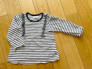 * Bebe long sleeve T shirt border T-shirt 90cm