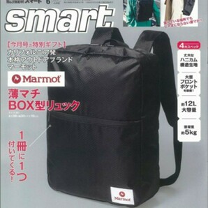 新品　Smart 付録 マーモット オンオフ使える薄マチボックス型リュック　バックパック