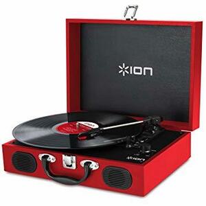 レッド ION Audio スピーカー内蔵 スーツケース型レコードプレーヤー Vinyl Transport レッド(972