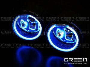 free shipping CCFL lighting ring built-in crystal glass foglamp Roox Highway Star MK21S Nissan original type blue ring blue 