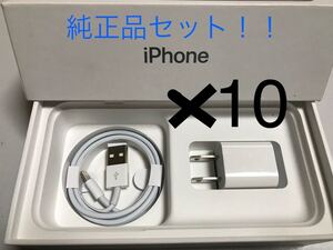 iPhone充電器 ライトニングケーブル 10本 1m 純正品アダプタ10個セット