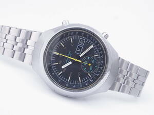 ●SEIKO セイコー シングル クロノグラフ フジツボ 6139-7100 黒文字盤 自動巻き メンズ 腕時計