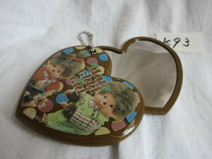 [K-230]monchichi Brown Heart sliding mirror unused 