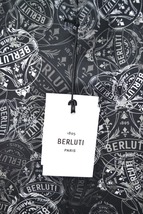 新品 BERLUTI Printed Blazon Shirt Black ベルルッティ プリントシルクシャツ　ブラック　サイズ R40　カリグラフィ 希少_画像5