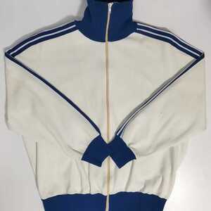 adidas アディダス 西ドイツ トラックジャケット バイカラー M L クリーム ネイビー Cream Navy 紺 白 青 トレフォイル ジャージ ドイツ製