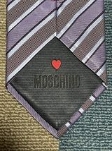 美品 ″MOSCHINO″ モスキーノ ストライプ ブランドネクタイ 204145_画像3