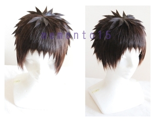  tea Brown heat-resisting Short wig Hakuoki SSL Yamazaki . costume play clothes set settled Yamazaki Hakuoki cosplay 