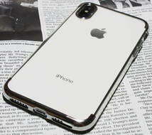 【送料無料】iPhoneXs/iPhoneX用　最新TPUクリアソフトケース 『シルバー』★安心の国内発送★_画像5