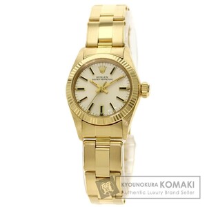 ROLEX 6719 Oyster Perpetual 1979 antique watch K18 yellow gold K18YG ladies used, Line, Rolex, Box, warranty card, accessories