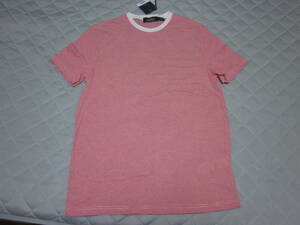 TOPMAN 赤い横縞のメンズ半袖Tシャツ Sサイズ
