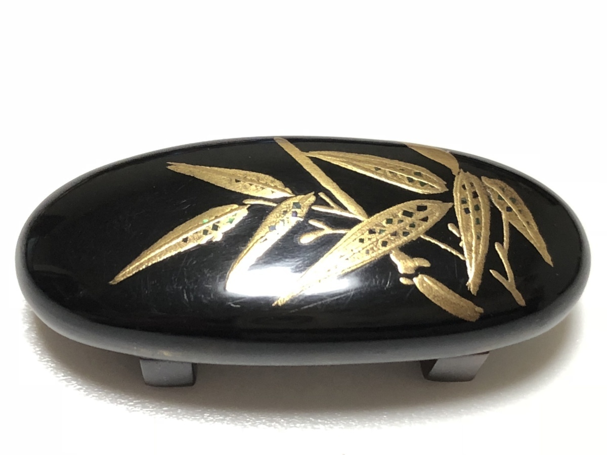 アンティーク 本鼈甲 漆塗り 金蒔絵 螺鈿 18.3g 作家物 光俊 古都秋景 ...
