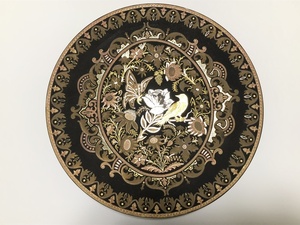 スペイン トレド Damasquinado 純金銀象嵌 565.5ｇ 24.0？ 特大 飾り皿