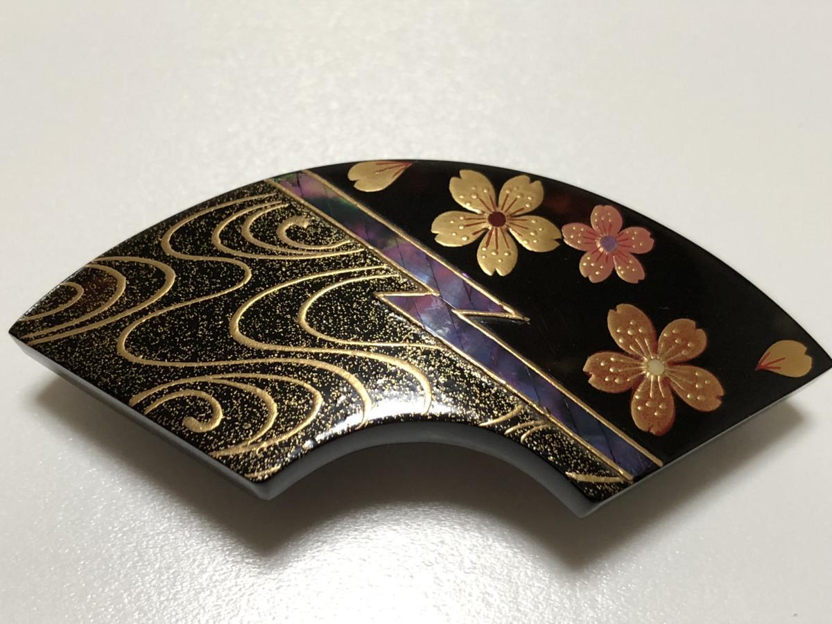 アンティーク 本鼈甲 金蒔絵 螺鈿 折り鶴文 帯留め - greatriverarts.com