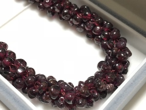  garnet 92.5g rough cut ream sphere long necklace 