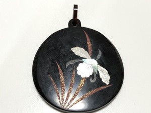 book@ tortoise shell black . White Butterfly ... original silver .. lacqering orchid skill pendant top 