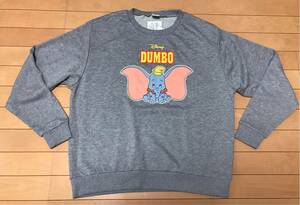 ラスト1点 新品 ヴィンテージ風 ディズニー ダンボ スウエット トレーナー グレー mサイズ 男女兼用 dumbo disney /ランド シー TDL TDS