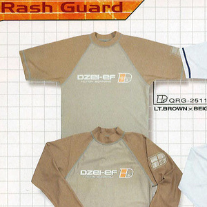  new goods Rush Guard DZEI-EF short sleeves type |L size BROWN×BEIGE*50%OFF*