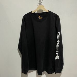 ☆送料無料☆Carhartt☆カーハート☆袖プリントロンT☆黒☆XL☆オリジナルフィット☆