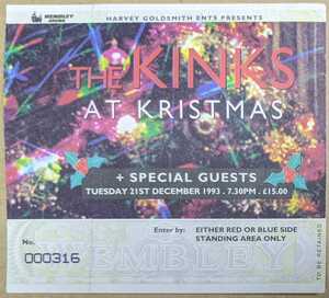 The Kinks At Kristmas★1989年ロンドン公演半券