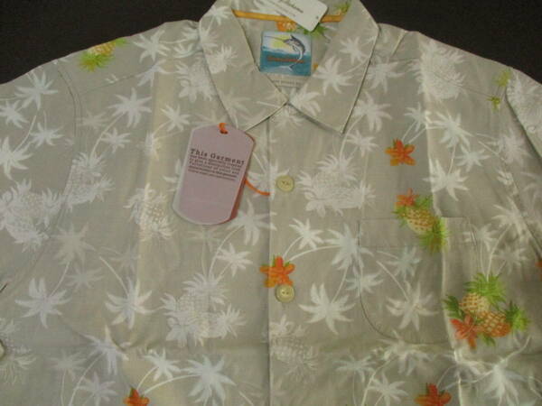 新品TOMMY BAHAMA トミーバハマ シルクアロハシャツ 37193 USAサイズL(M) CR