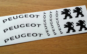 PEUGEOT Brake Caliper Decals Stickers プジョー ディスクブレーキ ステッカー シール デカール 10枚セット ブラック