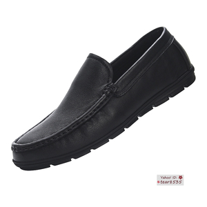  новый товар * бизнес обувь Loafer мужской телячья кожа легкий мягкий туфли без застежки обувь для вождения casual черный 27.0cm