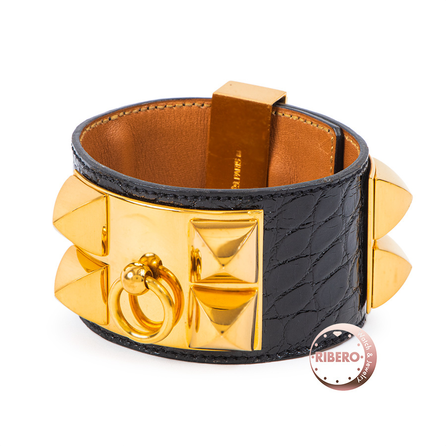 HERMES コリエ・ド・シアン ノワール アンタンス バングル ブラック ...