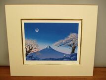 ●真作保証 はせがわいさお 祈る星(4月)●118/300 風景画 富士山 桜 額入り 絵画 約40x48cm アクリル スターリィマン♪直接引渡 h-30915_画像8