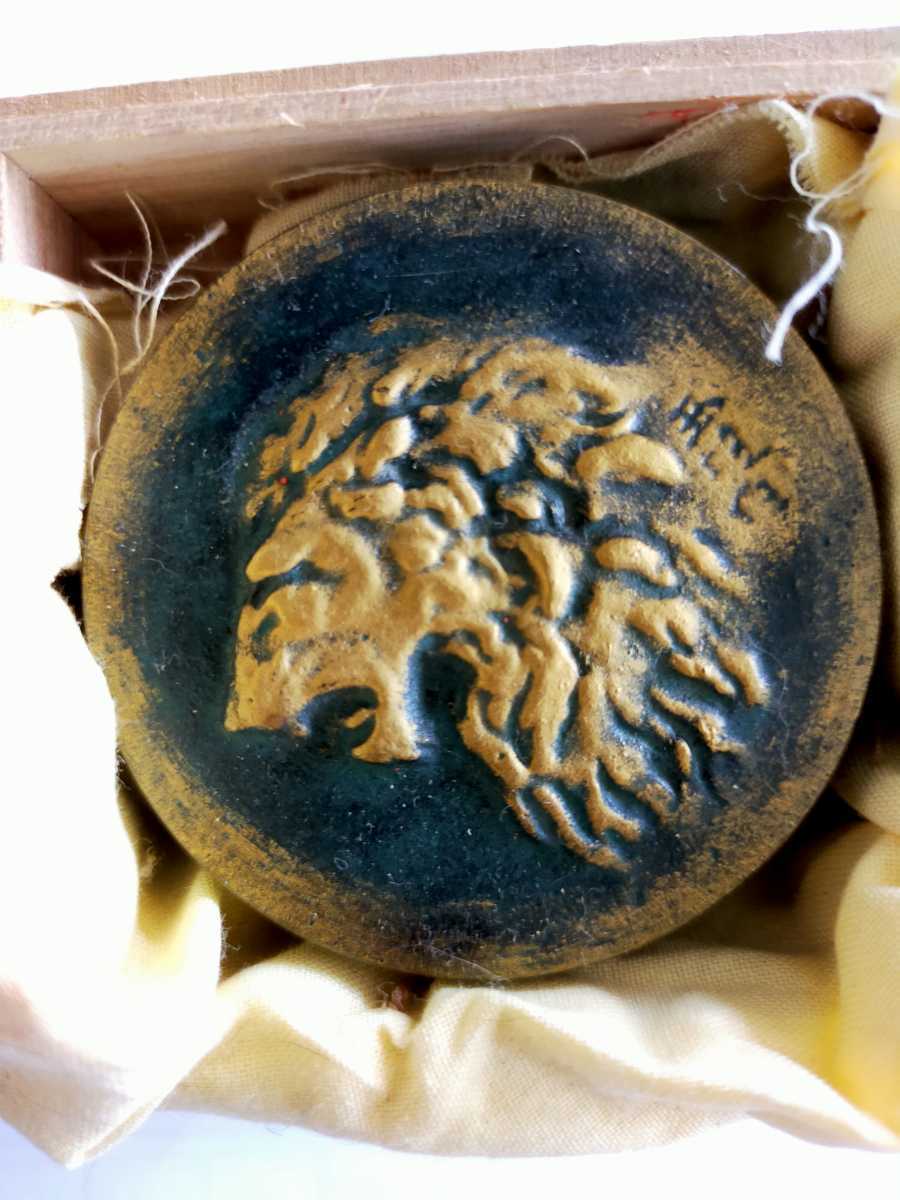 新品・未使用】彫塑家北村西望朱肉獅子吼青銅製ブロンズ朱肉入れ文化