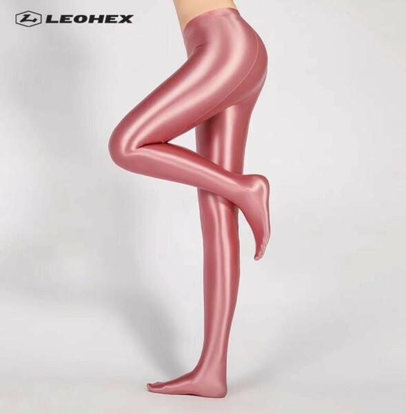 LEOHEX 純正品 ストッキング　セクシー 光沢 美脚　ピンク ボディスーツ 高品質 コスチューム コスプレ 体