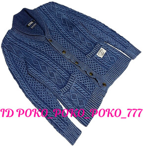  prompt decision free shipping regular price 36,720 jpy used [ superior article ] Hysteric Glamour × ORIGINAL BLUES indigo dyeing knitted cardigan R-B26