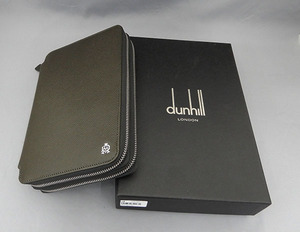 (90) б/у прекрасный товар Dunhill L2M145Z OURDON ORGANISER путешествие кейс кожа W Zip раунд застежка-молния кошелек бумажник 