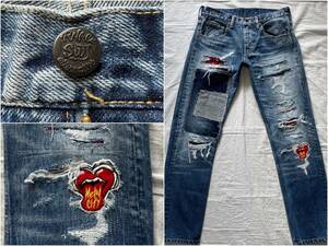 RNAa-ruene- patchwork Denim Metal City RNA Inc crash damage Denim s Lange Rock gran ji