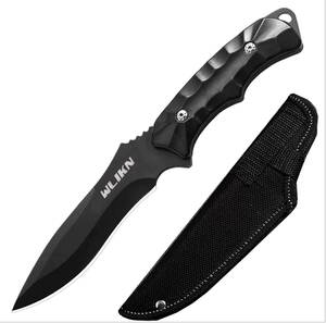 【新品 送料無料】キャンプナイフ シースナイフWlikn【全長223mm フルタング構造】サバイバルナイフ 薪割り アウトドア 釣り 握りやすい 黒