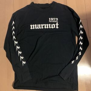 【Marmot】マーモット ロングTシャツ 登山 キャンプ 1973 FREE Climbing 良ロゴ ブラック 長袖Tシャツ