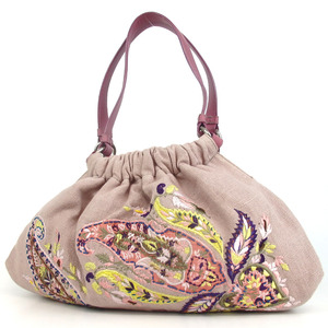 ETRO Etro 1A249-2831 Arnica Embroidery One Shoulder Bag Linen x Leather 6 ◆ 16-401, Huh, Etro, Bag, bag