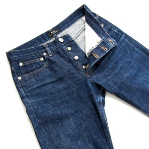 【即決】A.P.C.アーペーセーPETIT NEW STANDARD▼セルビッジデニム▼濃紺▼27インチ▼ウエスト約70cm