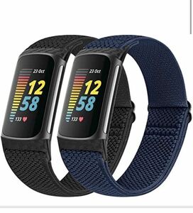 Fitbit Charge 5 ナイロン弾性スポーツバンド交換用ストレッチバンド ストラップ　2本セット　大人気男女兼用　セール