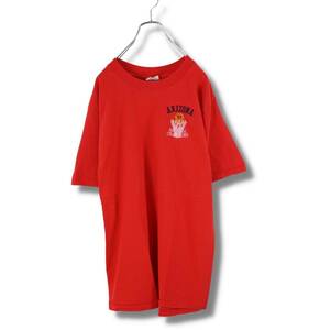 90s　THE COTTON EXCHANGE コットンエクスチェンジ　プリントTシャツ　刺繍　USA　L　レッド　BA420　古着　ヴィンテージ　アリゾナ
