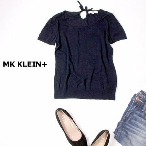 ☆☆ 美品 MK KLEIN+ ☆☆ 可愛いバックネックリボン コットンニット プルオーバー 40号 春 夏 22B04