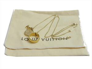  первоклассный товар Louis Vuitton колье монограмма Gold женский мужской кольцо кольцо Logo подлинный товар оценка завершено 