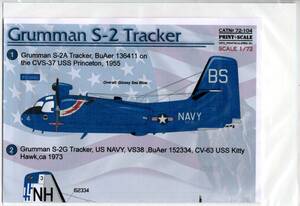 1/72 Print Scaleプリントスケールデカール　 72-104 Grumman S-2 Tracker 