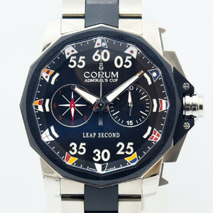  Corum used men's CORUM Admiral zka pulley p second 48 895.931.06/V791 AN92 self-winding watch AT SS Raver black 