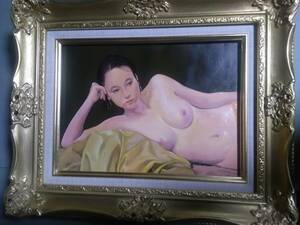絵画、油彩 4号、森本草介、裸婦、Nude Woman,新品高級額縁、黄袋付き、肉筆保証。。