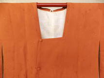 きもの今昔３６７２　道行コートコレクション　正絹高級紋意匠生地オレンジ煉瓦色_画像3