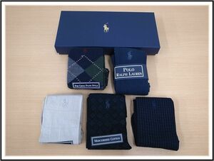 7117T 【本物保証】 POLO RALPH LAUREN ポロラルフローレン　靴下 / ソックス　25 - 26cm / 24 - 26cm　5足セット　未使用品　競り