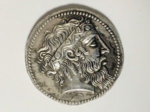 レプリカ ディオニュソス シーレーノス 古代ギリシャ 銀貨 硬貨 コイン アンティーク キーホルダーペンダントお守りなどに G09