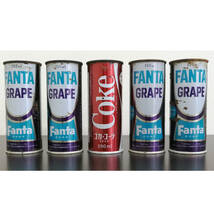 ■【1スタ】ファンタグレープ FANTA GRAPE 初期 250ml コカ・コーラ 5本セット 空き缶 昭和 レトロ アンティーク　_画像1