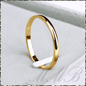[RING] 14K Yellow Gold Plated Smooth Simple イエロー ゴールド スムース スリム 2mm シンプル リング 21号 【送料無料】 